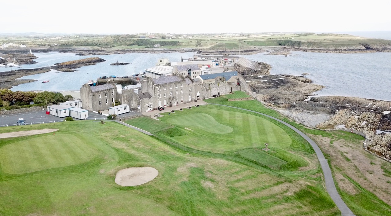 Ardglass GC- holes 18,  1 & clubhouse