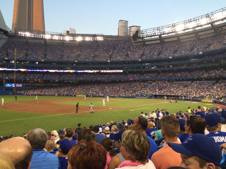 A Bluejays Baseball game in Toronto