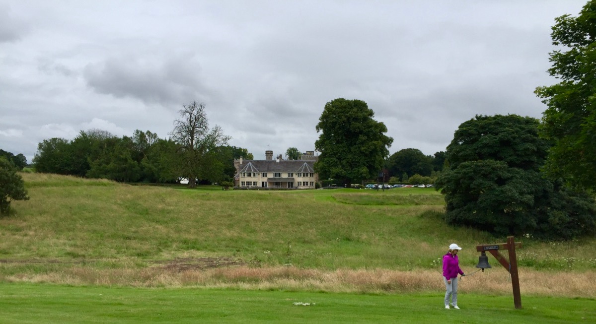 Roxburghe Hotel & Golf course- hole 12, bell & hotel